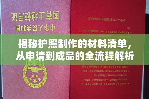 阜城揭秘护照制作的材料清单，从申请到成品的全流程解析