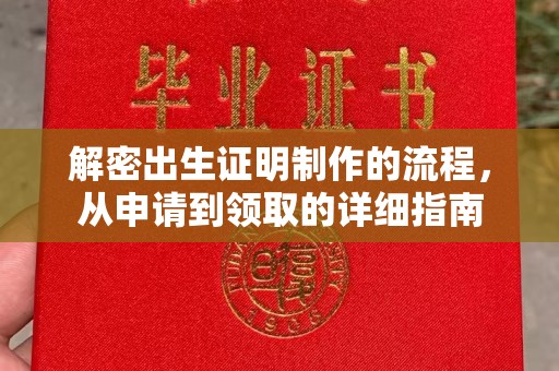 阜城解密出生证明制作的流程，从申请到领取的详细指南