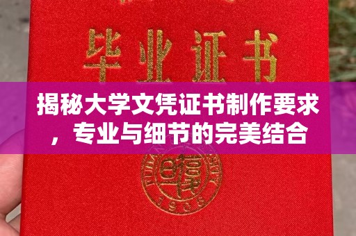 阜城揭秘大学文凭证书制作要求，专业与细节的完美结合